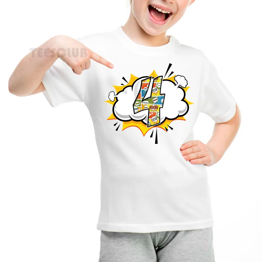 Футболка с принтом «День рождения» для детей от 1 до 9 лет, топы для детей на день рождения, Повседневная летняя футболка для девочек и мальчиков, уличная одежда
