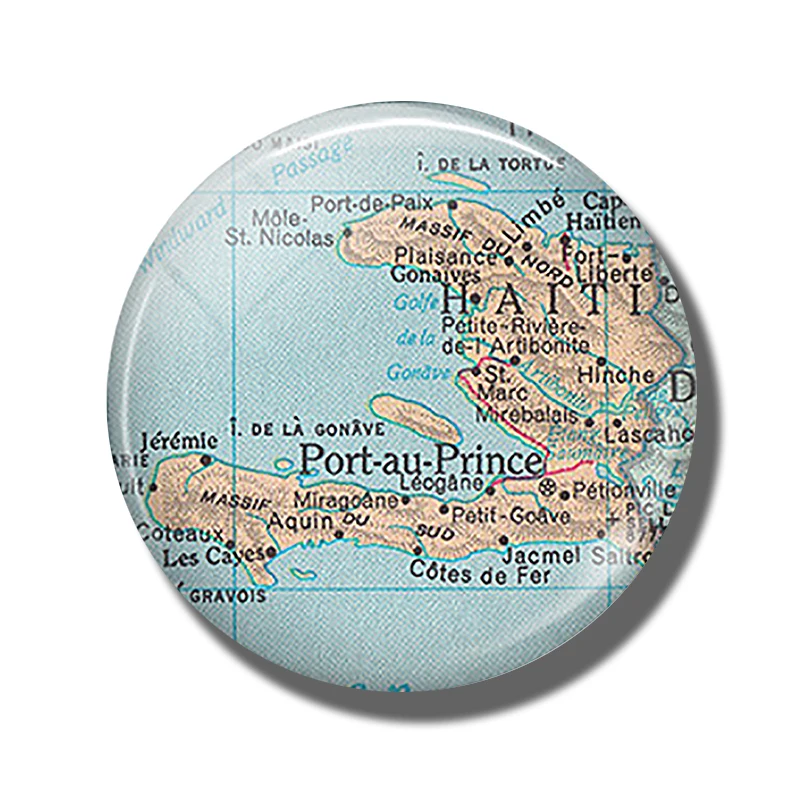 Omaha Haiti, США, Китай, Ботсвана, филиппинские острова, Москву, Африку, Западную Виргинию, карта, сувенир, магниты на холодильник, наклейка - Цвет: Haiti