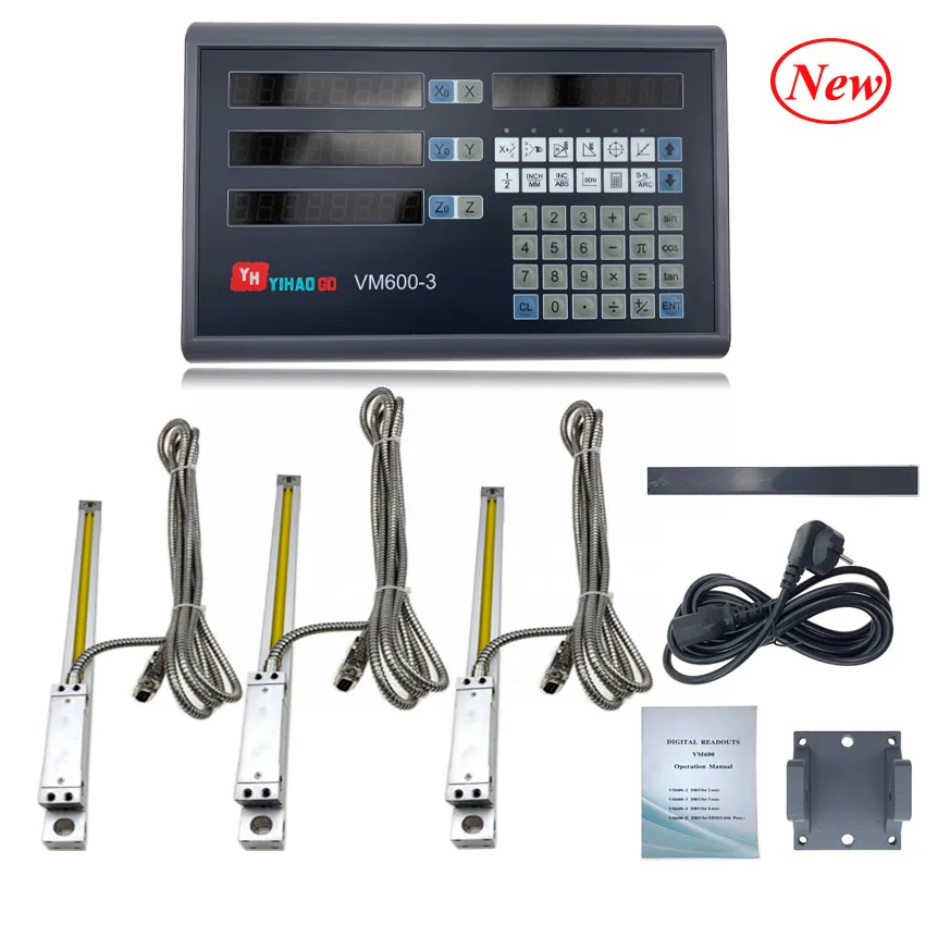 

Measuring Instrument Kit/Set 3 Axis dro Digital Readout + 3 Pcs 5u Linear Optical Ruler 100 200 300 400 500 600 700 800 900 1000