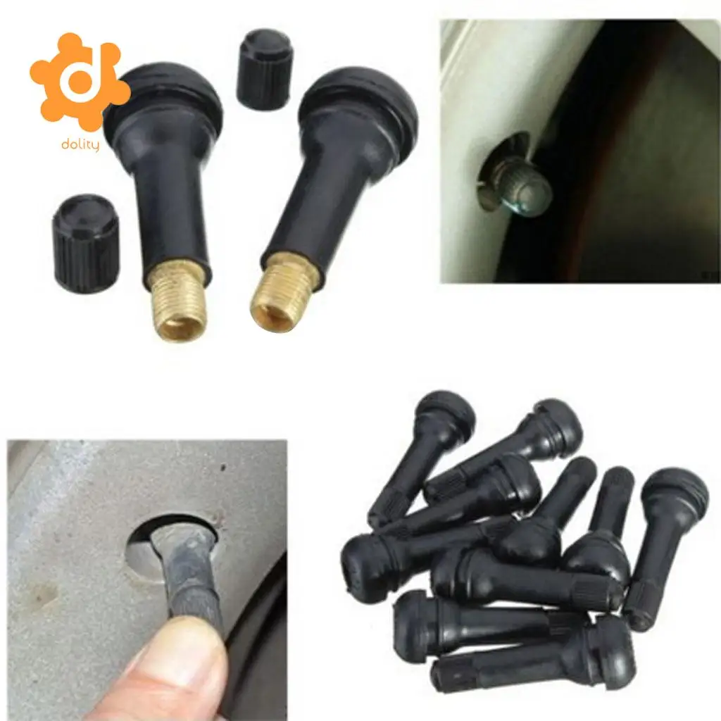 dolity 10 Pcs Auto Car Vehicle TR-414 Zinc Snap-In Tire Tyre Valve Stem Short Rubber Scientific design very keep the pressure
