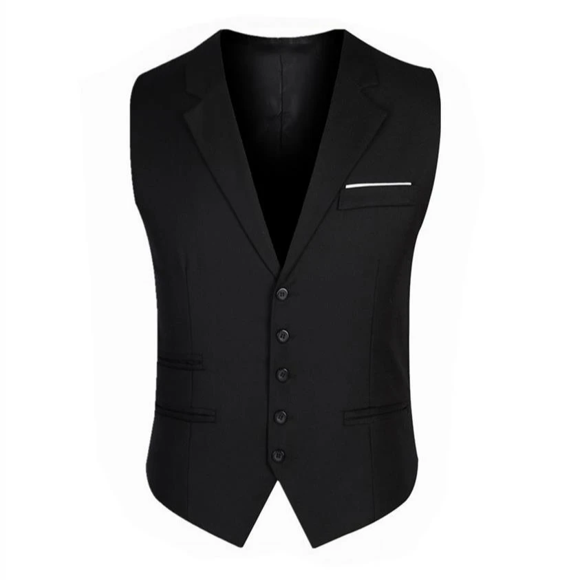 Black/Grey Suit Vest Men's Waistcoat Spring Autumn Formal Vests Men