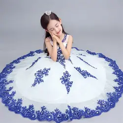Новые Платья с цветочным узором для девочек милое праздничное платье принцессы для дня рождения и крещения вечерние платья для маленьких