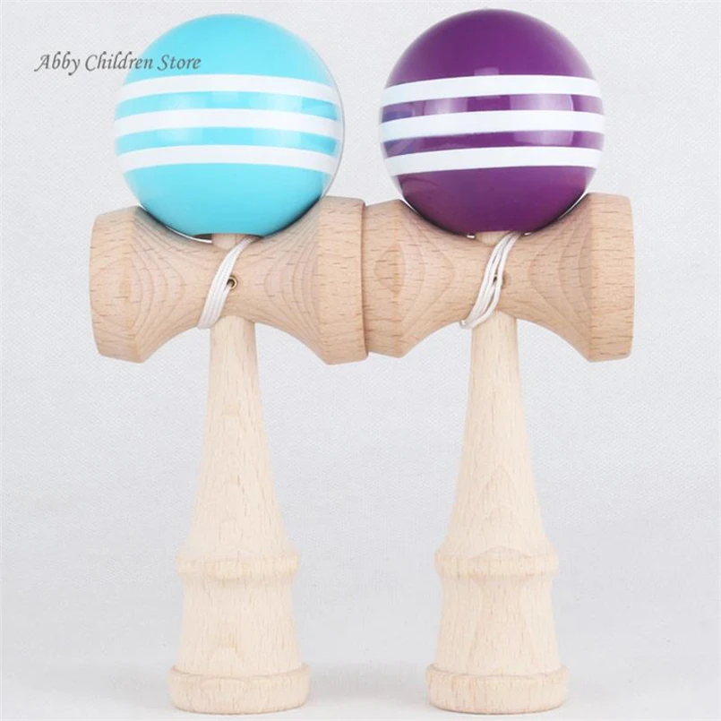  Abbyfrank Striped Kendama Professional 18.5 cm Colorful Wooden Stripe Kid Exercise Ball Shop Japane