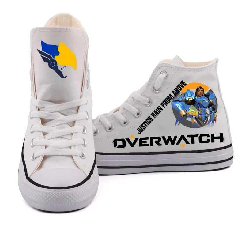 

Top Brand Men Game Fans Printed Canvas Shoes Customize Justice Rain From Above Letter Print Hip Hop Flat Espadrilles Sapato