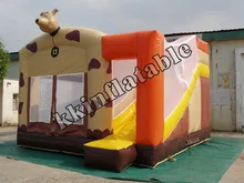 Inflatable dot dog bouncy castle with slide Children Party’s combo