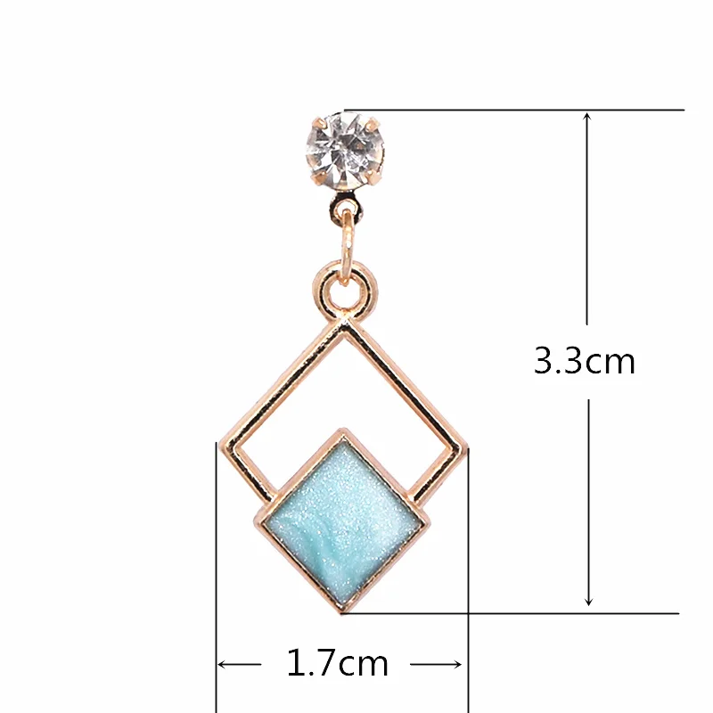 Hot New Fashion Hollow Geometric Quadrilateral Dangling Long Statement Drop Earrings For Women Crystal Jewelry Wholesale 2018
