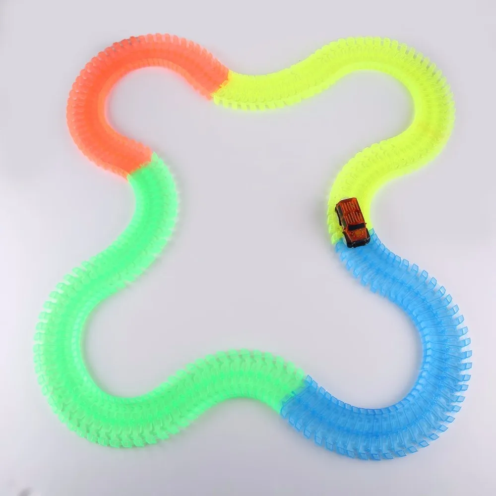 220pcs Luminous Car Track with 1pc Car Glowing Race LED Flashing