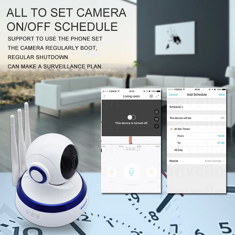 Lintratek Cloud Storage Wifi Camera Home CCTV Security 1MP HD 720P IP Camera PTZ Wireless IP Camera Baby Monitor Two Way Audio