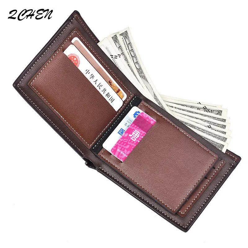 Vintage Men Leather Brand Luxury Wallet Short Slim Male Purses Money Clip Credit Card Dollar Price Portomonee Carteria 032