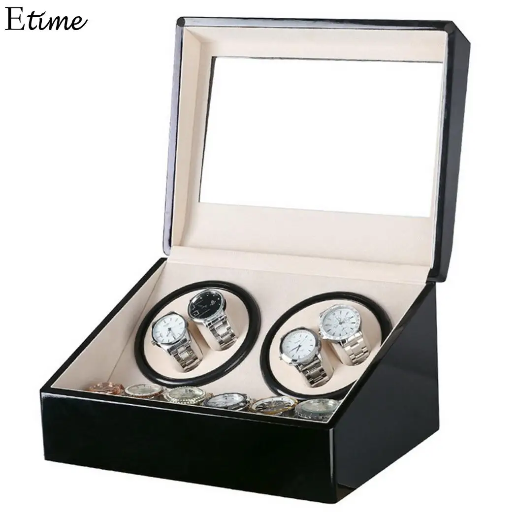 

4+6 Grids Watch Box Case Holder Organizer Dual Automatic Motor Shaker Watch Winder Holder Display Watches Boxes Jewelry Display