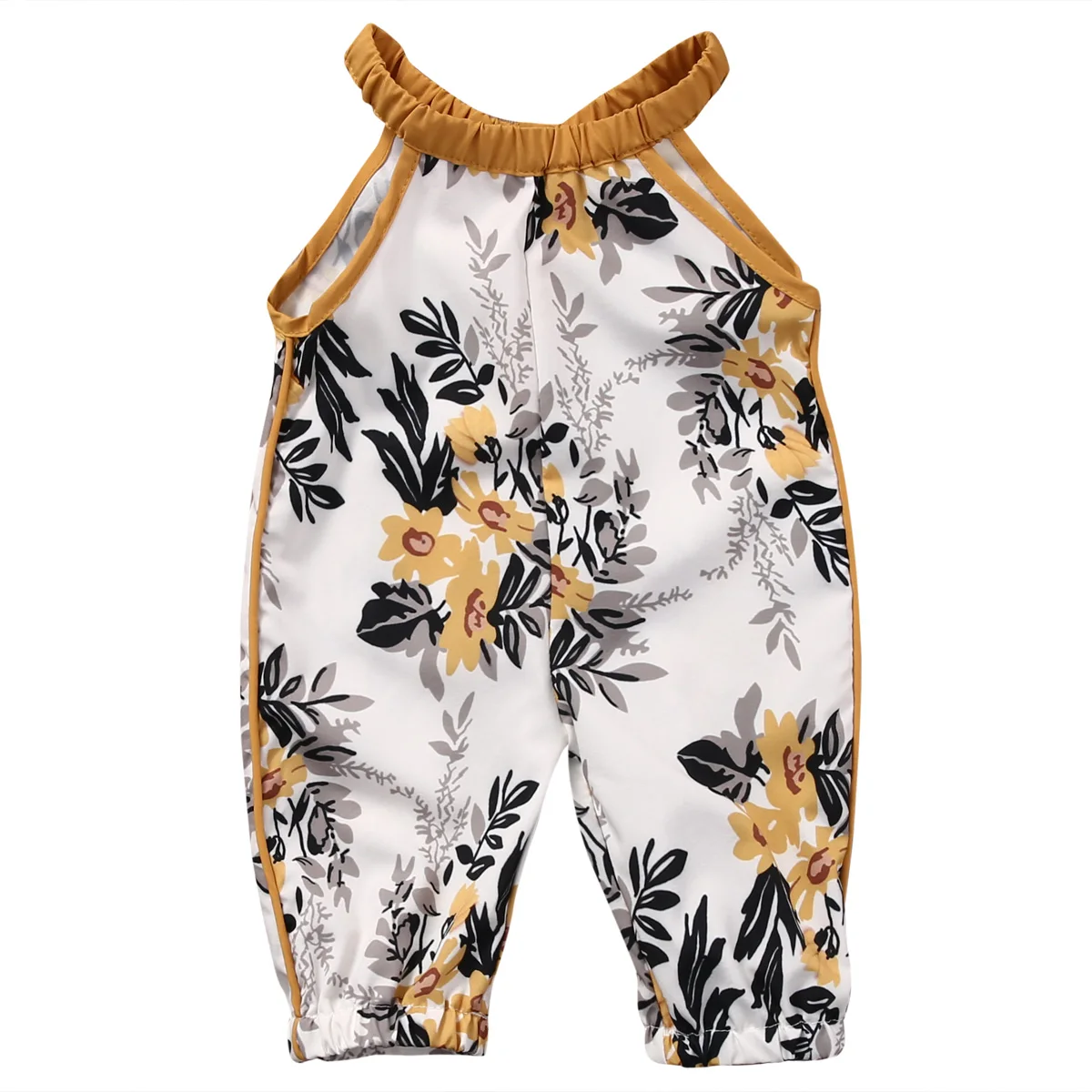Newborn Toddler Baby Girls Rompers Sleeveless Floral Jumpsuit Clothes Sunflower Summer Outfits
