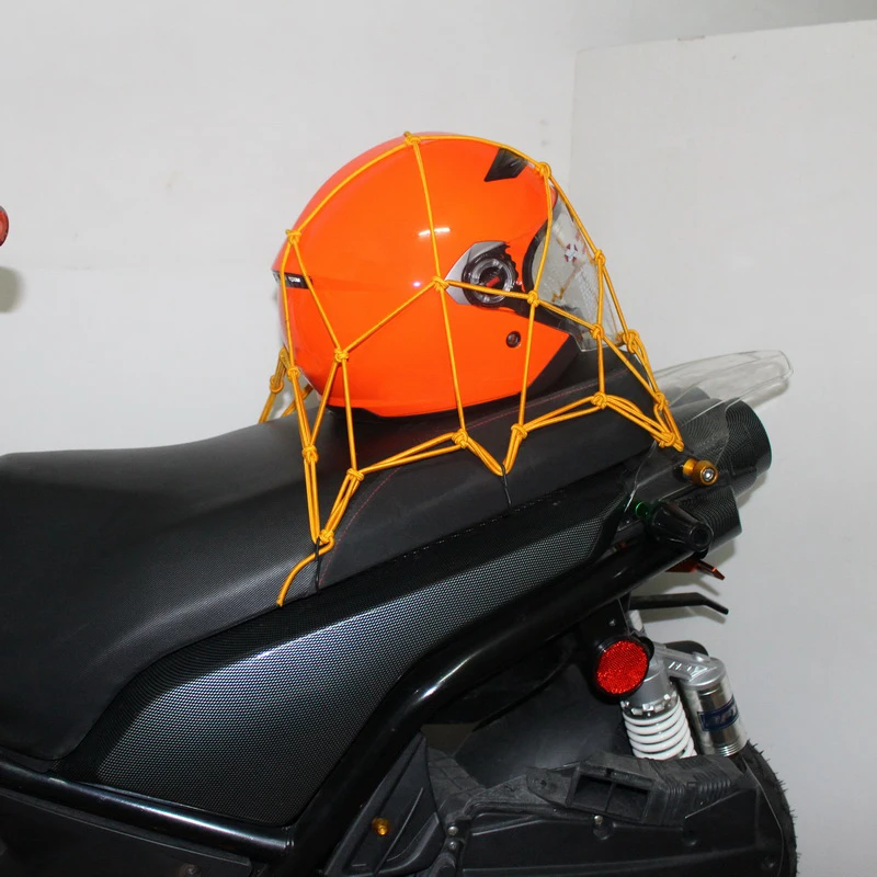 30*30cm Motorcycle Helmet Luggage Net Mesh 6 Hooks Motocross Fuel Tank Storage Carrier Bags Luggage Sundries Elastic Net
