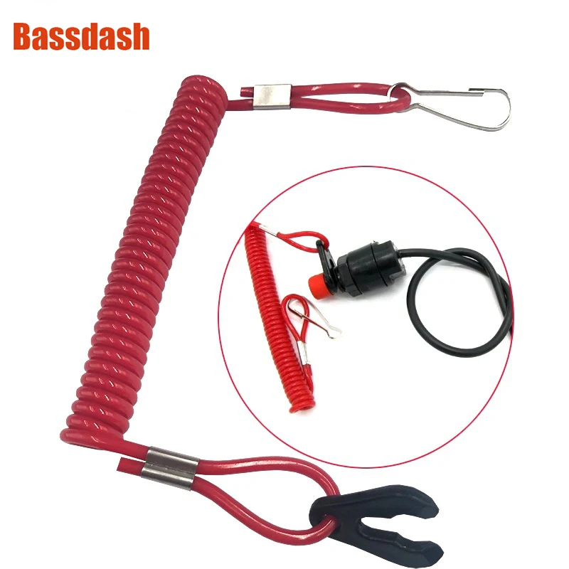 

Boat Motor Kill Stop Switch Key Lanyard Red Safety Tether Outboards Engine Kill Switch Key Rope for Yamaha , 2pcs/lot