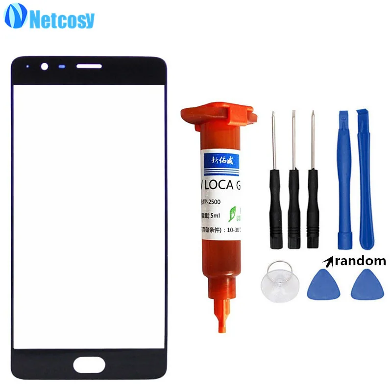 

Netcosy Front Outer Touch Screen Glass Lens Replacement For Oneplus 3 A3000 A3003 1+3 & LOCA UV glue & Tools