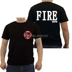 Лидер продаж; модные Канзасе пожарной Миссури пожарный Kcfd дизайн футболка Мужская хлопковая футболка классная футболка Harajuku рубашка