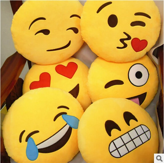 Funny Cute emoji pillow plush pillow coussin cojines emoji gato Round