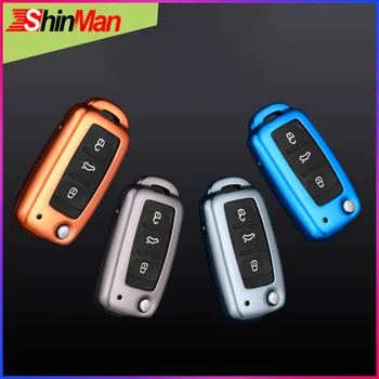 

ShinMan Aluminum Alloy Car key Cover key Case For Volkswagen Golf 7 Lavida Sagitar Bora Polo Passat Tiguan Beetle