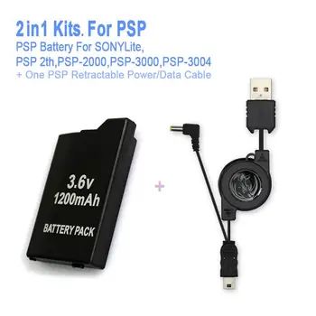 

Game accessories for One PSP Battery + One Retractable Power/Data Cable For All SONY PSP-2000,3000