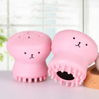 

2019 Cartoon Shape Silicone Face Cleansing Brush Facial Face Deep Cleaning Massage Double Sided Face Brush Cleanser
