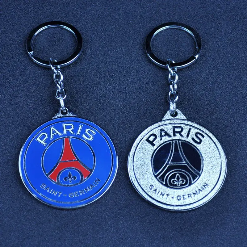 

2019 Hot Europe's Football Leagues Soccer Club Logo Zinc alloy Keychains Fans Keychain for Paris Saint-Germain