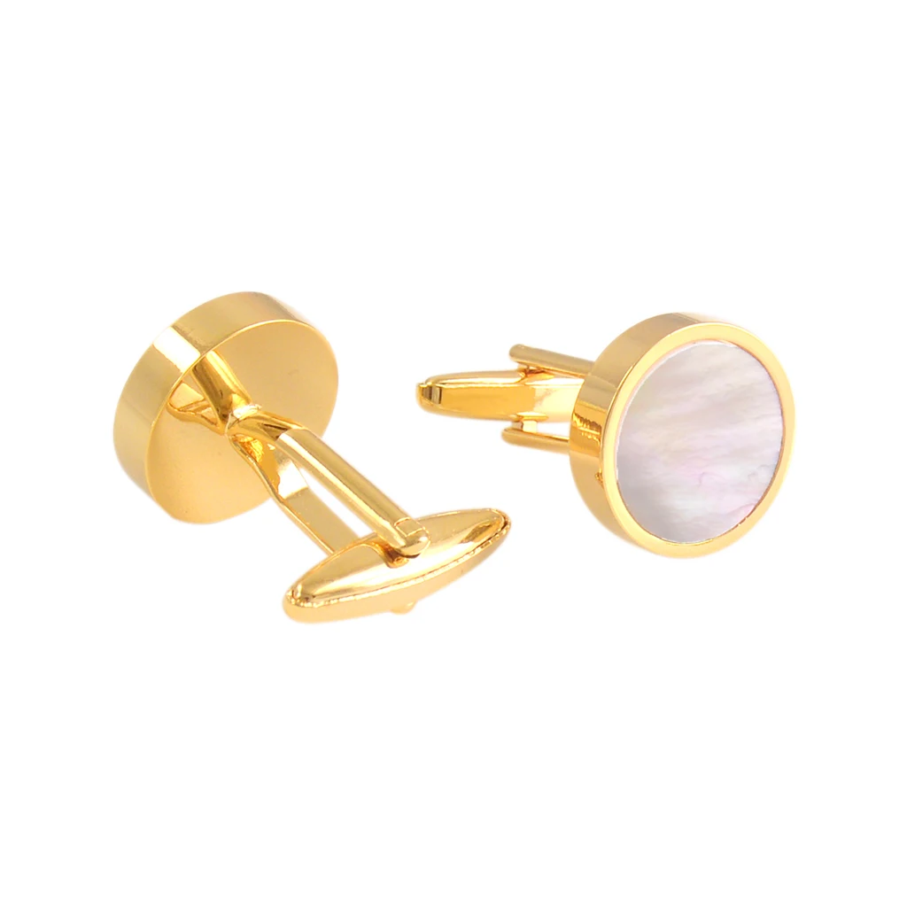 Mens Shell Round Cufflinks Shirt Stud Tuxedo Business Wedding Cuff Link Luxury Mens Fathers' Day Gift Jewelry