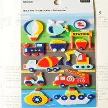 Красивая мультяшная пожарная машина корабль вертолет напечатанная войлочная наклейка DIY Нетканая войлочная ткань