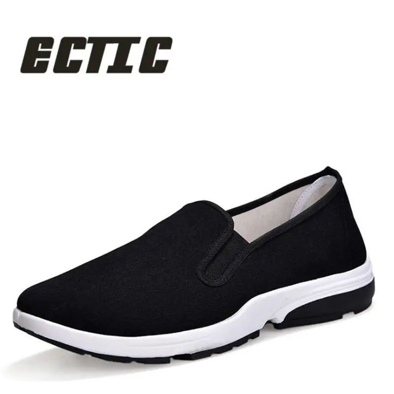 

ECTIC 2018 New sneakers men shoes Flat shoes fashion adult canvas shoes soft comfortable Non-slip Seniors Daddy shoes DD-039