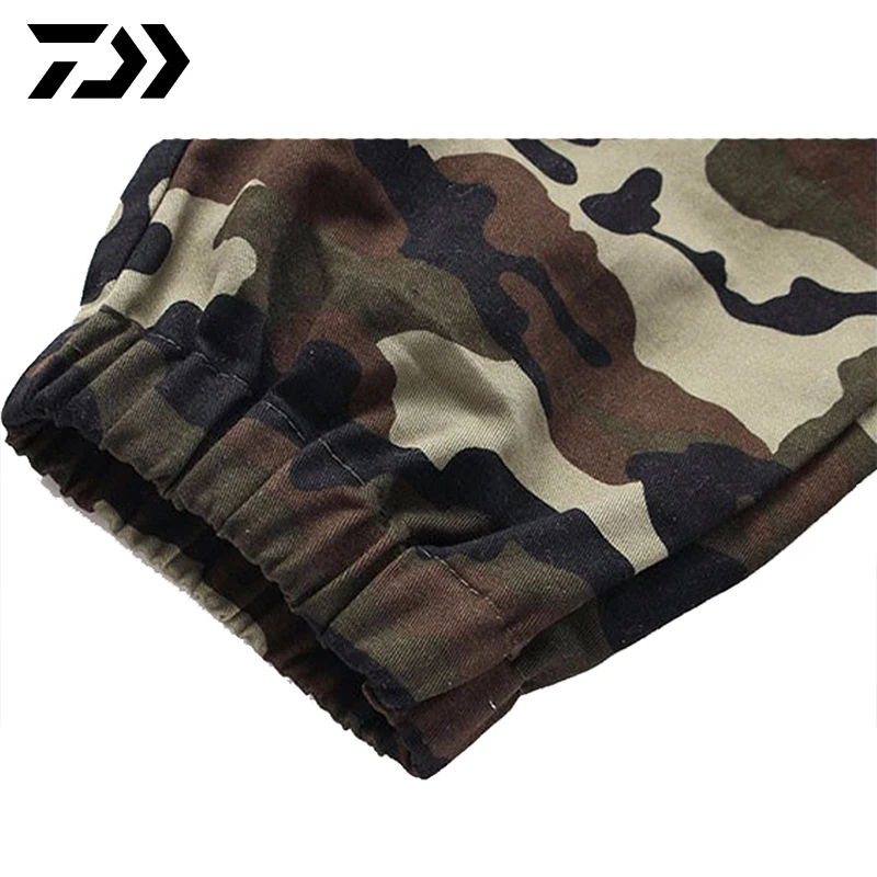 Calças de Pesca Livre à Prova de Vento Cor ao ar Homem Daiwa Camuflagem Acampamento Caminhadas Equitação Respirável Calças Esportivas Algodão 9 High Quality Esporte e Lazer