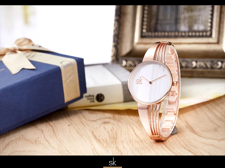 Shengke Необычные кварцевые часы набор роскошные золотые женские часы-браслет Reloj Mujer SK женские наручные часы с браслеты-подарки