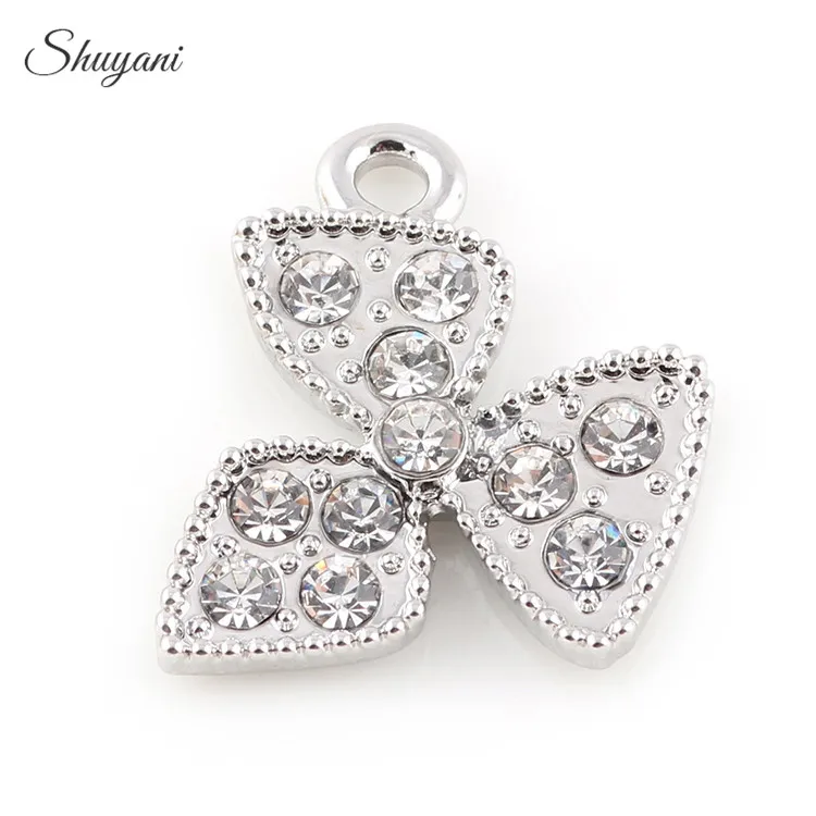 20*18mm Metal Silver/Gold Rhinestone Windmill Charms Pendant for