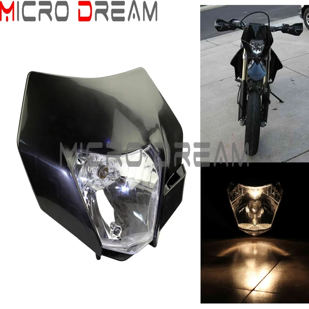 

Black Offroad Enduro Motocross Headlight Dual Light With Hi/Lo Option For Suzuki Honda Yamaha RM85 CRF250F WR450F Universal Lamp