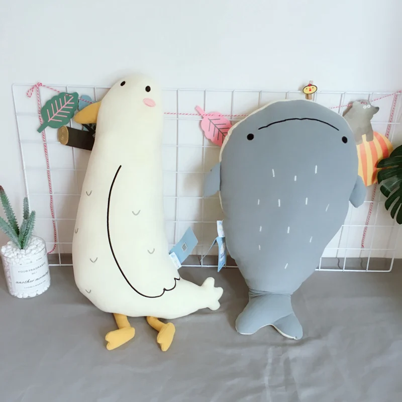 50/80 см Плюшевые игрушки Bear/Fox/Whale/Seabird мягкие плюшевые подушки куклы для животных в