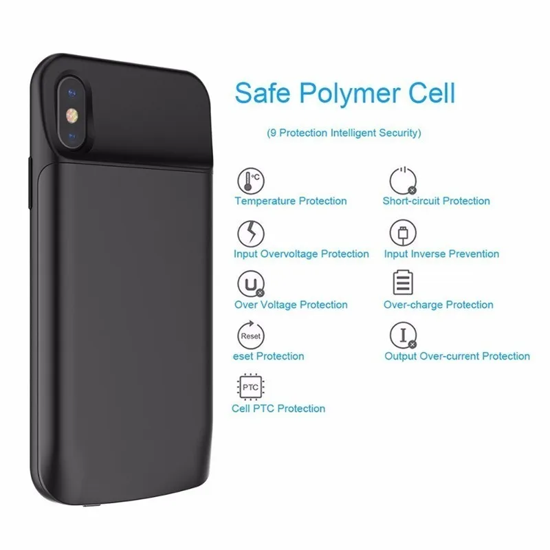 Kopen Tmoxen Draagbare Powerbank Batterij Oplader Case Voor iPhoneX Externe Power Bank Case Voor iPhone X 3600 6000 mah Batterij case