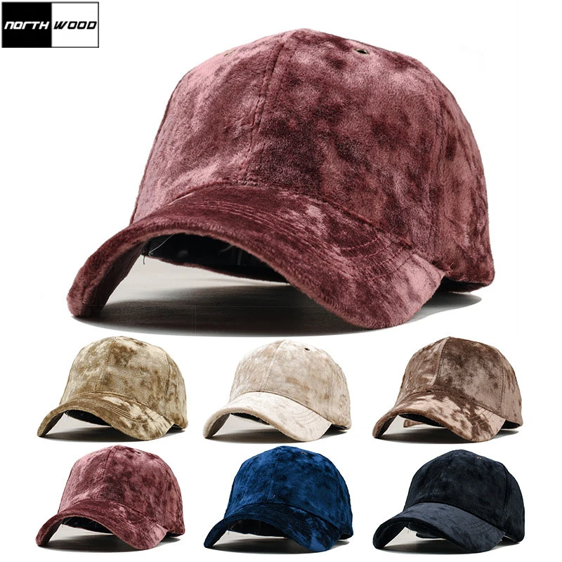 

[NORTHWOOD] Solid Hip Hop Baseball Caps For Men Women New Light Plate Velvet Baseball cap Female Sun Hats Bone Gorras Dad