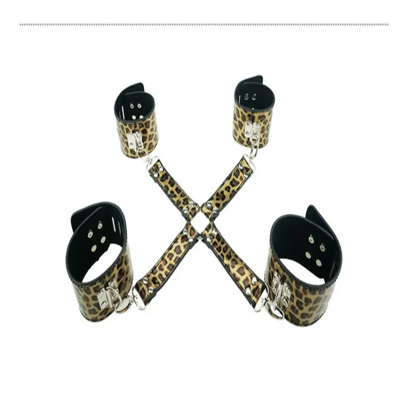 AUEXY-Bdsm-Bondage-PU-Leather-Golden-Leopard-Sex-Adult-Games-Set-Cuffs-Slave-Collar-Mouth-Gag (4)