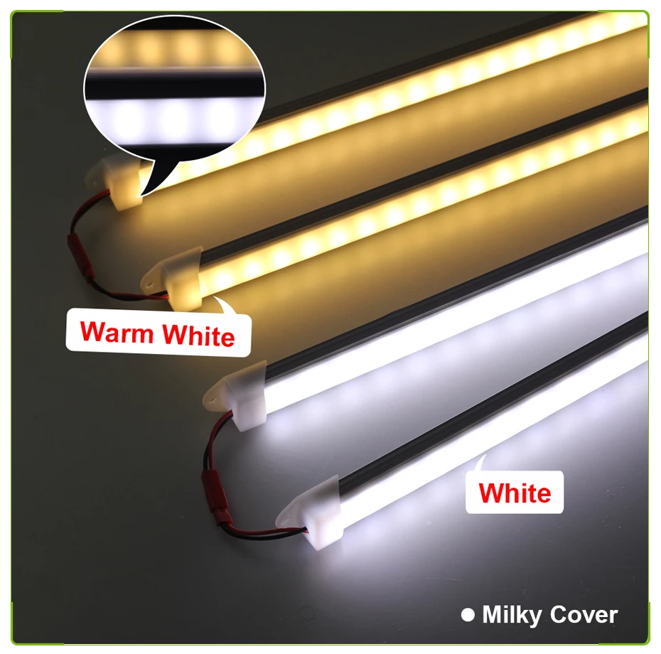 8520 36 светодиодный s жесткая Алюминий светодиодный лента DC 12V светодиодный жесткий бар полоса светильник молочно-прозрачная крышка теплый белый светодиодный лента для Кухня