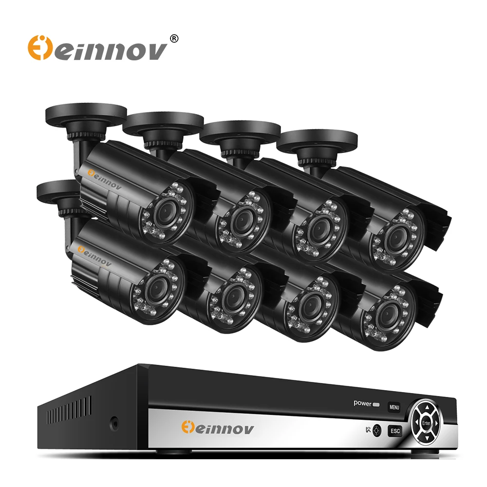 

Einnov 8Ch kit camera video surveillance 8 cameras 1080P 2MP AHD security camera system Set With DVR P2P APP Remote View XMEye