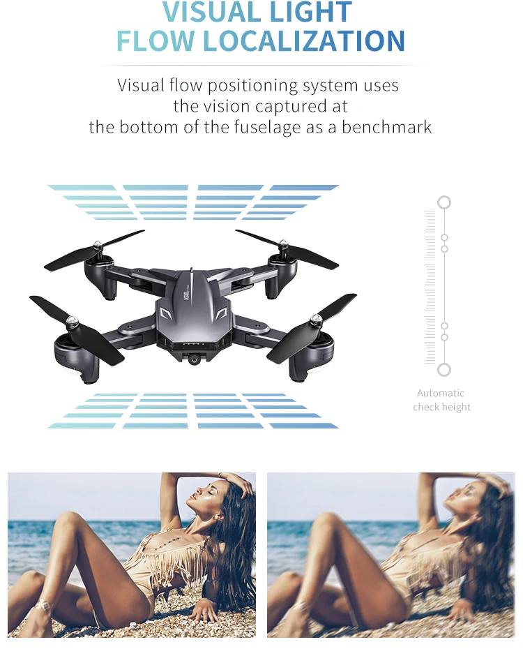 Visuo XS816 мини складной Дрон с двойной камерой 4K WiFi FPV 50 раз зум оптический поток RC Квадрокоптер Вертолет игрушка SG106 XS809