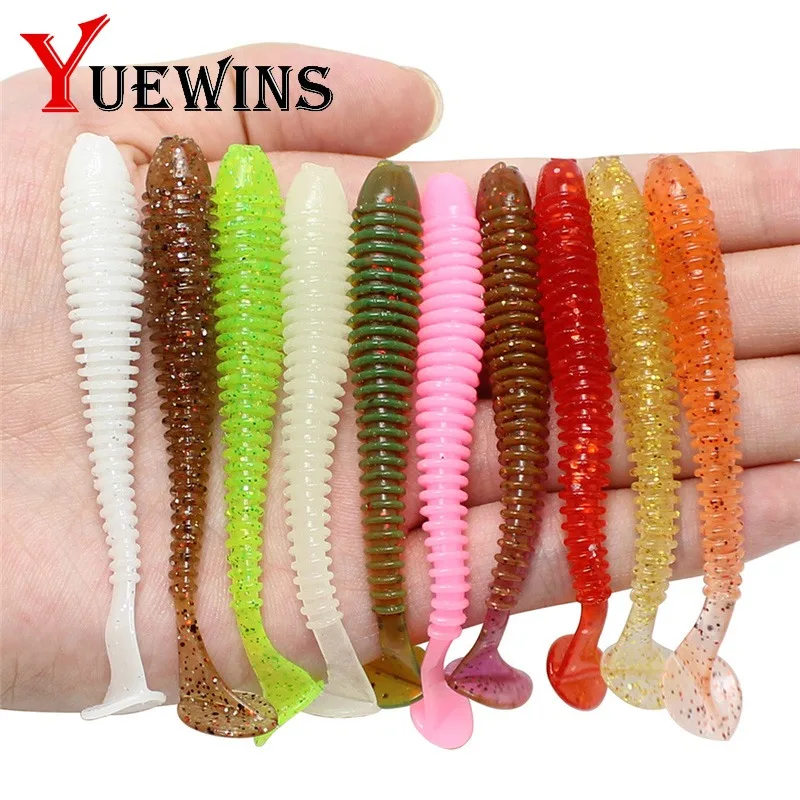 Yuewins 6 шт./лот рыба искусственная Мягкая приманка Япония шэд червь свимбейты 8 см 2 1
