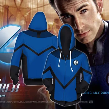 

Movie Fantastic Four Mister Fantastic Hoodies Jackets Cosplay Costume Fashion Cartoon Hooded Sweatshirts Spring Casual Outerwear