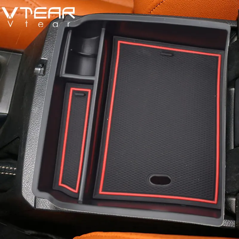 

Vtear for Toyota Hilux Central Armrest Storage Box Console Tray Holder Stowing tidying Case Pallet Container accessories 2015
