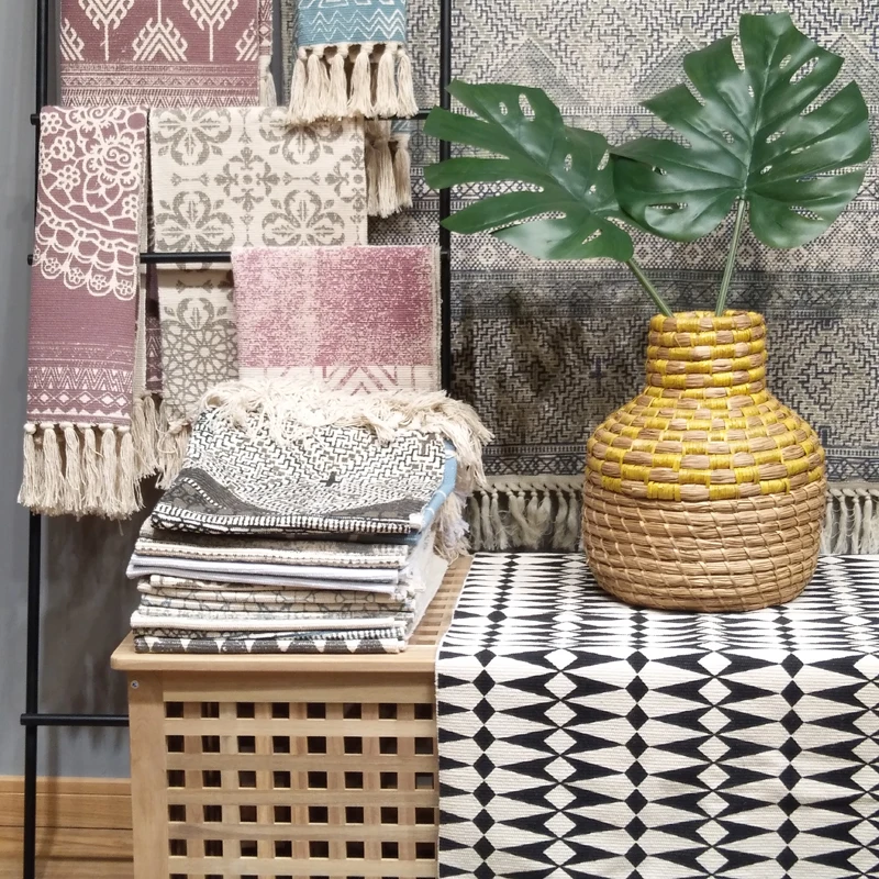 60*90 см ручной работы хлопковые мягкие кисточкой домашние ковры для гостиной, спальни, детской комнаты; декор для чистки ковров, для дома, напольный дверной коврик простой коврик