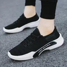 Mens Shoes Black Casual Shoes 2019 Spring New Fashion Men Running Shoes Breathable Flying Weaving Mesh Lace Up Casual Shoes Man Mens Shoes Black Casual Shoes 2019 Spring New Fashion Men Running Shoes Breathable Flying Weaving Mesh Lace Up Casual Shoes Man