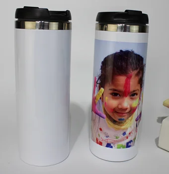 

50pcs White blank Best Selling Custom Printing 450ml Double Wall Stainless Steel Vacuum Insulated Thermo Travel Cup SC006