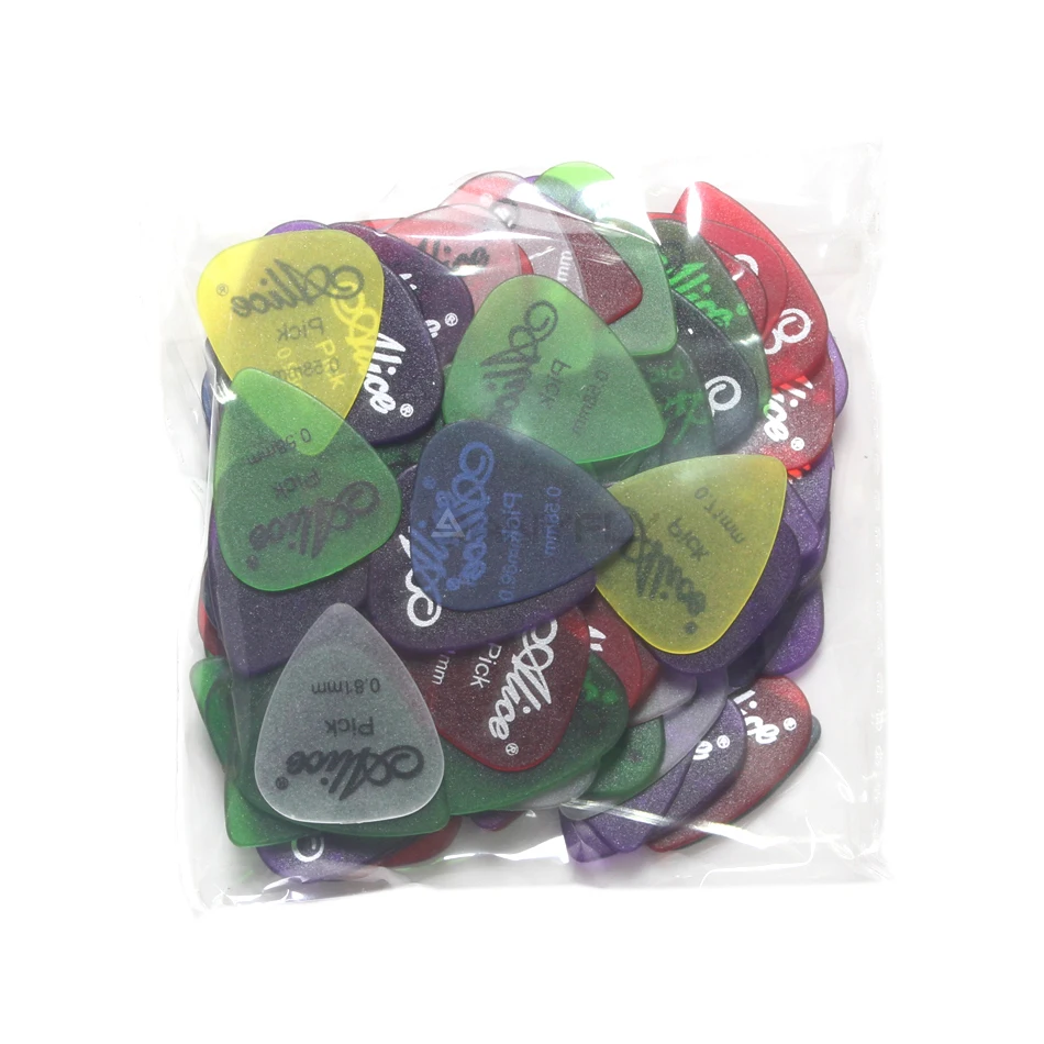 

100Pcs Original Alice AP-100I Matte Clear Transparent  Colorful Guitar Picks Assorted Thickness  Colors Wholesales