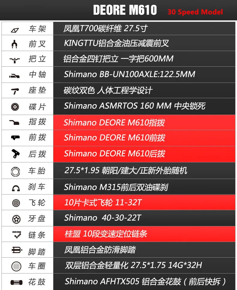 Clearance New Brand Mountain Bike Carbon Fiber Frame 27.5 inch Wheel Hydraulic Disc Brake M370/M610 Shift 27/30 Speed MTB Bicycle 9