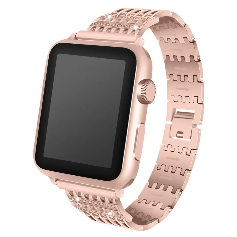 Шикарный ремешок для часов из нержавеющей стали Apple watch 38 мм 42 40 44 iWatch Series 4 3 2 1