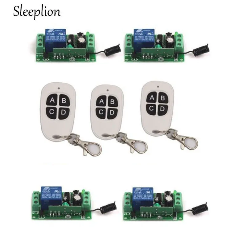 Sleeplion DC 12V 1CH 10A RF wireless remote control switch system teleswitch 3 transmitter with 4