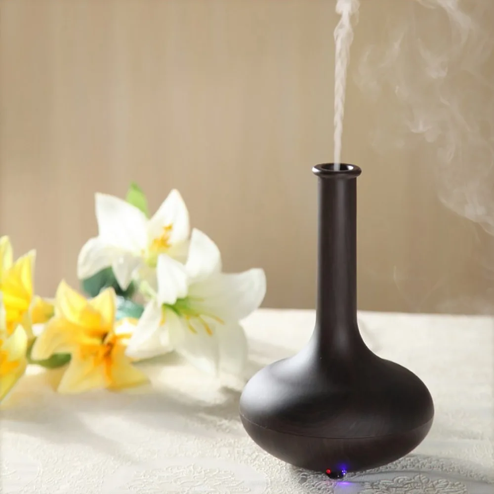 

Wooden Grain Ultrasonic Aromatherapy Air Humidifier Essential Oil Aroma Diffuser LED Light Home Office Mist Maker 8 Colors