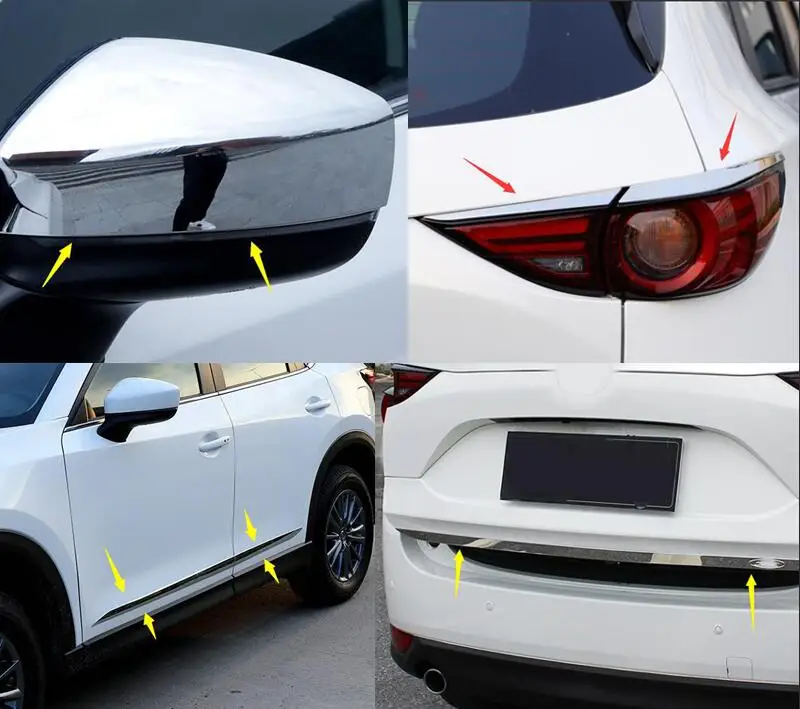 

For Mazda CX-5 CX5 KF 2017 2018 Chrome Front Rear Fog Light Taillight Side Mirror Trim Cover Decoration Accessories Car Styling